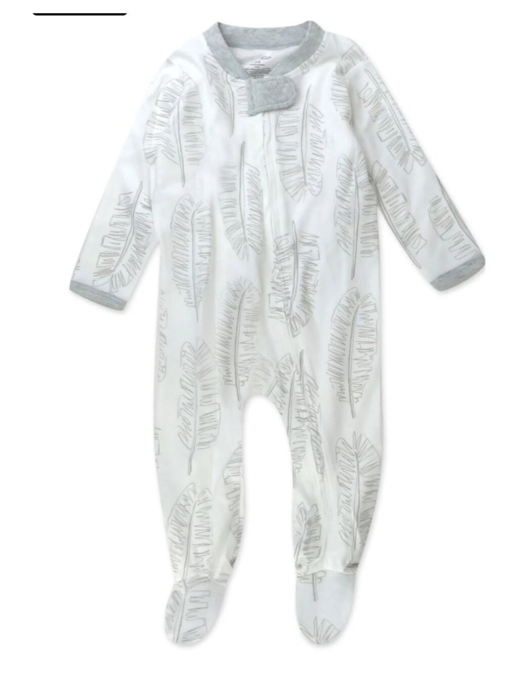 Honest Baby Newborn Long Sleeve Sleep N Play Footed Pajamas / Palm Leaves